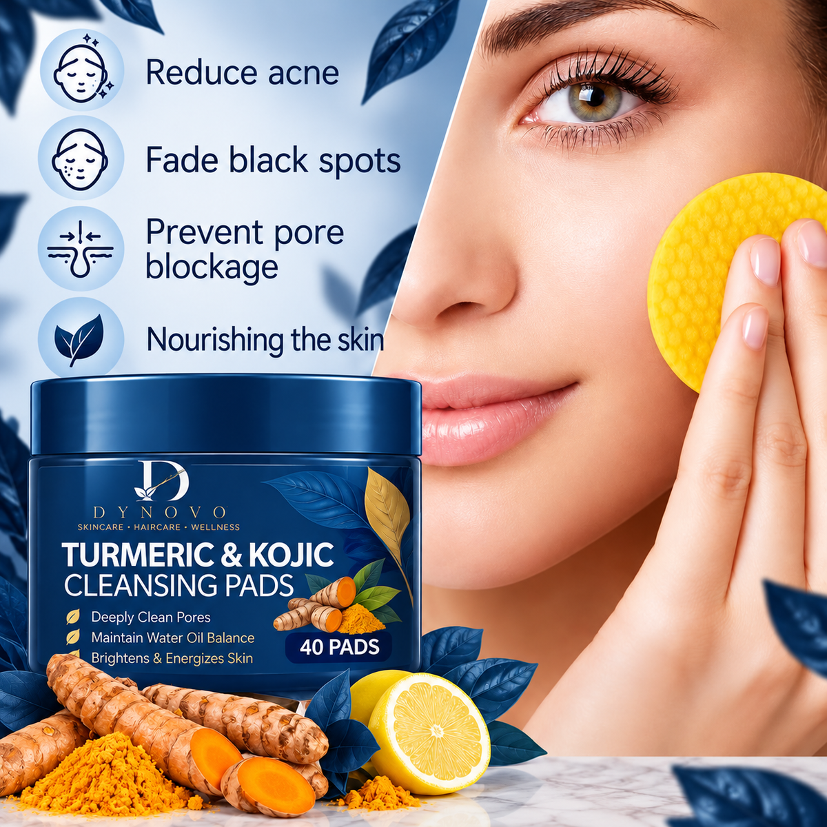 Dynovo Turmeric & Kojic Cleansing Pads
